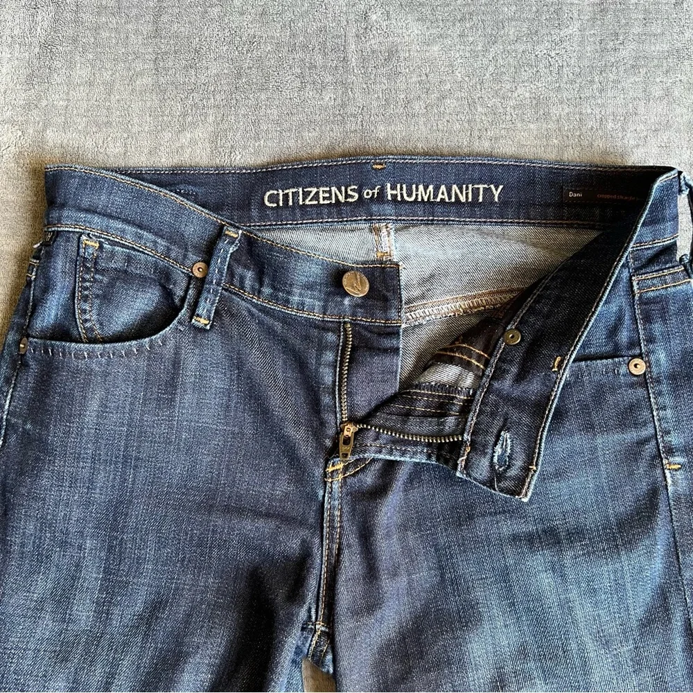 Citizens of Humanity Sz 25 Dani Crop Cuffed Straight Leg Jeans in Scorpio Wash